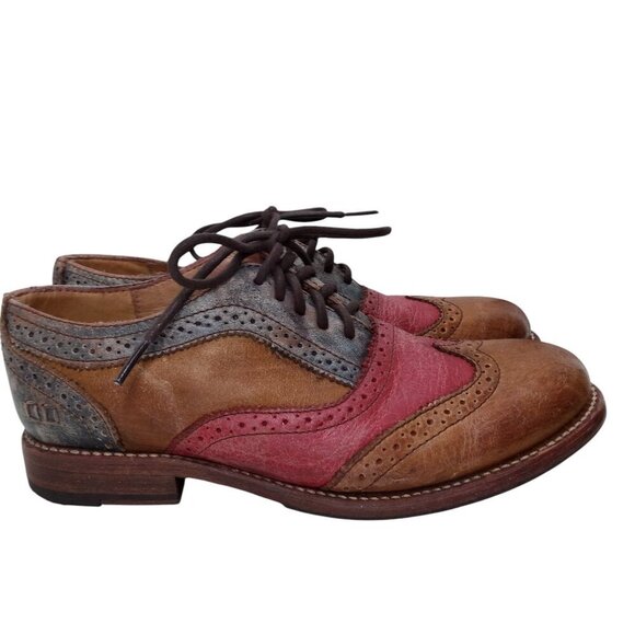 Bed Stu Lita Cobbler Wingtip Brogues Oxford Loafers Size 8.5 Leather Distressed - Picture 13 of 15